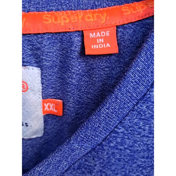 Super Dry Men's Vintage V-neck Short Sleeve Embroidered Logo T-shirt‎ Size XXL - Picture 5 of 10